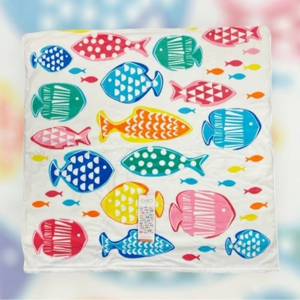 Caro - ‘Colorful Fish’ Beach Towel. 36” x 68”. NWT Firm! Last one!